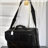 Z09. Black leather computer bag - $20 
